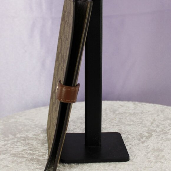 Coach Signature Canvas Planner / Notebook Cover Brown Leather Trim NWOT - Picture 2 of 5